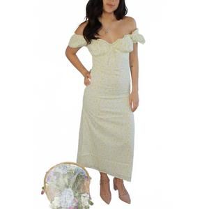 NEW AMY JANE LONDON daphne midi dress in yellow